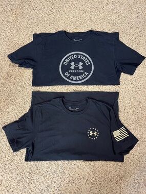 Under Armour Black Short-Sleeve Tee with USA Emblems